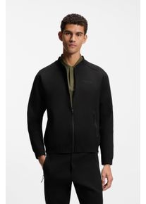 Sweatjacke BOSS Green "Porsche Spirit 70 Capsule Collection", Herren, Gr. L, schwarz001, Sweatware, Obermaterial: 39% Baumwolle, 36% Modal, 17% Polyester, 8% Elasthan, unifarben, regular fit normal, elastischer Bund, Sweatjacken Sweatjacke, Premium Herrenmode Innovative Geruchskontroll-Technologie HEIQ MINT