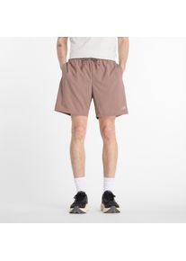Laufshorts New Balance "SPORT ESSENTIAL SHORT 7", Herren, Gr. M, N-Gr, earth shadow, Stoff, Obermaterial: 100% Polyester, Hosen Laufshorts, mit feuchtigkeitsabweisender Technologie, atmungsaktiver Innenslip