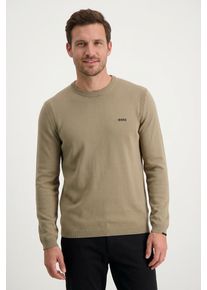 Strickpullover BOSS Green, Herren, Gr. 3XL, light, pastel gr&uuml;n334, Strick, Obermaterial: 100% Baumwolle, unifarben, regular fit normal, Rundhals, B&uuml;ndchen, Pullover Strickpullover, Rundhalsausschnitt, Regular Fit, Logo-Print