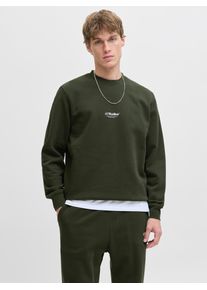 Jack & Jones Sweatshirt JACK & JONES "JJESOHO SWEAT CREW NECK NOOS", Herren, Gr. XS, duffel bag, angeraute Sweatware, Obermaterial: 80% Baumwolle, 20% Polyester, bedruckt, relaxed fit normal, Rundhals, Rippb&uuml;ndchen, Sweatshirts Sweatshirt, Baumwollmischung, relaxed fit