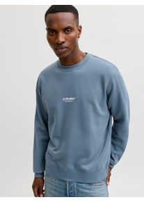 Jack & Jones Sweatshirt JACK & JONES "JJESOHO SWEAT CREW NECK NOOS", Herren, Gr. XL, blau mirage, angeraute Sweatware, Obermaterial: 80% Baumwolle, 20% Polyester, bedruckt, relaxed fit normal, Rundhals, Rippb&uuml;ndchen, Sweatshirts Sweatshirt, Baumwollmischung, relaxed fit