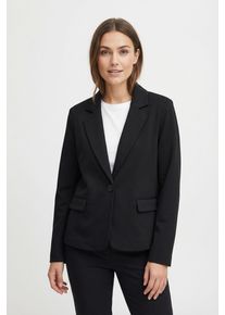 Jackenblazer Freequent "FQNANNI-JACKET", Damen, Gr. XXL, schwarz, Web, Obermaterial: 73% Polyester, 24% Viskose, 3% Elasthan, unifarben, tailliert h&uuml;ftbedeckend, tiefer V-Ausschnitt, Blazer Jackenblazer, mit Viskose