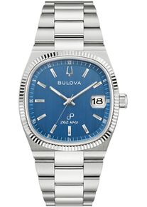 Quarzuhr Bulova "Super Seville", silber (silberfarben, blau), Armbanduhren, Damen, Quarzuhr, Armbanduhr, Damenuhr, Herrenuhr, unisex, analog, Edelstahlarmband