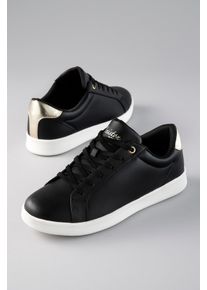 Sneaker ANISTON SHOES, Damen, Gr. 38, schwarz, goldfarben, Lederimitat, Schuhe Sneaker, Schn&uuml;rschuh, Freizeitschuh mit Metallic-Akzent - NEUE KOLLEKTION