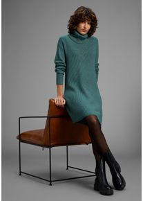 Strickkleid Laura Scott, Damen, Gr. 36, N-Gr, petrol, melange, Strick, Obermaterial: 50% Viskose, 28% Polyester, 22% Polyamid, unifarben, Basic, l&auml;ssig geschnitten mini, hoch geschlossener Ausschnitt, Kleider Strickkleid, aus Grobstrick mit Rollkragen - NEUE KOLLEKTION