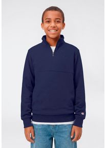 Sweatshirt Champion "ICONS Terry Half zip sweatshirt with small C logo", Jungen, Gr. S (128/134), nava, Obermaterial: 73% Baumwolle, 27% Polyester, normal, hoch geschlossener Ausschnitt, Sweatshirts Sweatshirt, f&uuml;r Kinder, sportlicher Stil, mit Rei&szlig;verschluss