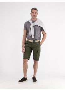 Bermudas Lerros "Cargobermuda inklusive G&uuml;rtel", Herren, Gr. 31, gr&uuml;n (deep olive), 100% Baumwolle, Hosen Bermudas