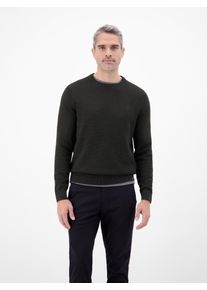 Strickpullover Lerros "Herren Strickpullover in Twist-Struktur", Herren, Gr. XL, schwarz, 100% Baumwolle, Rundhals, Pullover Strickpullover, Rundhalsausschnitt, weicher Stoff, lang&auml;rmlig, normale Passform