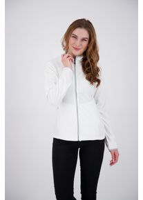 Fleecejacke DEPROC Active "DECORAH II WOMEN", Damen, Gr. 40/42 (M), wei&szlig;, 100% Polyester, tailliert, gerader Abschluss, Jacken Fleecejacke, weiche Fleecejacke in traditioneller Optik