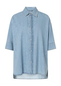 JOOP! Hemdbluse JOOP JEANS "Uma", Damen, Gr. XS, lt, pastel blau, Denim/Jeans, Obermaterial: 100% Baumwolle, unifarben, oversize Po-bedeckend, 1-Knopf-Manschette mit Schlitz, Blusen Hemdbluse, in Denim-Qualit&auml;t