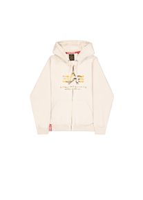 Hoodie Alpha Industries "Basic Zip Hoodie PP Camo", Herren, Gr. XL, wei&szlig; (jet stream wei&szlig;), Obermaterial: 80% Baumwolle, 20% Polyester, regular fit, Sweatshirts Hoodie