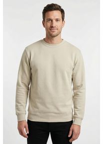 Sweatshirt Fruit of the Loom, Herren, Gr. XL (56/58), beige (natur), angeraute Sweatware, Obermaterial: 80% Baumwolle, 20% Polyester, unifarben, schmal h&uuml;ftlang, Rundhals, Rippb&uuml;ndchen, Sweatshirts Sweatshirt, im unifarbenen Design