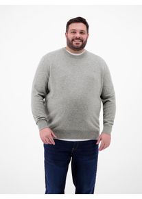 Strickpullover Lerros "Strickpullover in Gro&szlig;en Gr&ouml;&szlig;en in Woll-Kaschmir-Mix", Herren, Gr. 6XL, platinum grau melange, 88% Wolle, 12% Kaschmir, Rundhals, Pullover Strickpullover