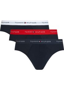 Slip "3P BRIEF DTM", Herren, Gr. L (52), 3 Stk., primary rot, wei&szlig;, desert sky, Jersey, Obermaterial: 95% Baumwolle, 5% Elasthan, Tommy Hilfiger Underwear, k&ouml;rpernah, Unterhosen Slip, mit Logo-Elastikbund