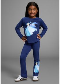 Langarmshirt & Leggings Kidsworld "FROZEN 2tlg Set: ELSA - Disney", M&auml;dchen, Gr. 116/122, marine, Single Jersey, Obermaterial: 100% Baumwolle. Obermaterial Hose: 95% Baumwolle, 5% Elasthan, bedruckt, KOB Set-Artikel Langarmshirt & Leggings, Disney ELSA Drucke