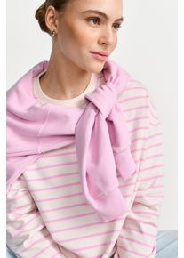 Sweatshirt RICHROYAL, Damen, Gr. XS, soft orchid, Sweatware, Obermaterial: 65% Baumwolle, 35% Polyester, geringelt, gestreift, bequem h&uuml;ftlang, Rundhals, Rippb&uuml;ndchen, Sweatshirts Sweatshirt, im dezenten oversized Look, mit Bruststickerei