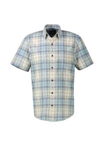 Kurzarmhemd Lerros "Kariertes Halbarmhemd in Gro&szlig;en Gr&ouml;&szlig;en", Herren, Gr. 5XL, extraweit, coastal blau, 60% Polyester, 40% Baumwolle, Hemden Kurzarmhemd