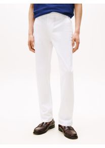 Chinohose Tommy Hilfiger "DENTON ESSENTIAL", Herren, Gr. 32, L&auml;nge 32, th optic wei&szlig;, Twill, Obermaterial: 97% Baumwolle, 3% Elasthan, straight fit normal, Hosen Chinohose, Gerades Bein, Schlichte Optik