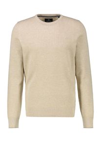 Strickpullover Lerros "Leichter Herren Strickpullover", Herren, Gr. 3XL, tender beige melange, 100% Baumwolle, Rundhals, Pullover Strickpullover