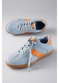 Sneaker ANISTON SHOES, Damen, Gr. 36, hellblau, orange, Lederimitat, Schuhe Sneaker, Freizeitschuh, Halbschuh, Schn&uuml;rschuh - NEUE KOLLEKTION