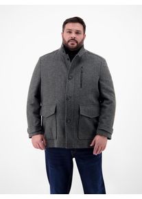 Wollmantel Lerros "Kurzmantel f&uuml;r Herren in Gro&szlig;en Gr&ouml;&szlig;en", Herren, Gr. 5XL, graphit, 61% Polyester, 32% Wolle, 3% Polyamid, 2% Polyacryl, 2% Viskose, M&auml;ntel Wollmantel