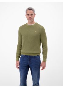 Strickpullover Lerros "Herren Crewneck-Stricker in Strukturqualit&auml;t", Herren, Gr. XXL, aloe gr&uuml;n, 100% Baumwolle, Rundhals, Pullover Strickpullover