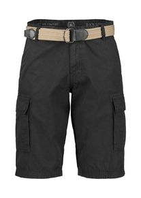 Bermudas Lerros "Cargobermuda inklusive G&uuml;rtel", Herren, Gr. 33, grau (schwarz graphite), 100% Baumwolle, Hosen Bermudas