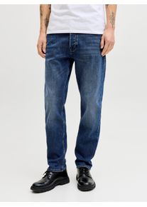 Jack & Jones Tapered-fit-Jeans JACK & JONES "JJIMIKE JJORIGINAL ST 171 NOOS", Damen, Gr. 32, L&auml;nge 32, blau denim, Denim/Jeans, Obermaterial: 69% Baumwolle, 29% Polyester, 2% Elasthan, Abriebeffekte, normal lang, Jeans Tapered-fit-Jeans, Baumwollmischung, comfort fit