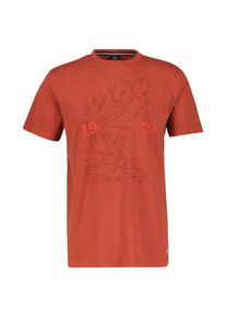 T-Shirt Lerros "Herren-T-Shirt mit Brust-Print", Herren, Gr. 5XL, rot (deep coral rot), 100% Baumwolle, Rundhals, Shirts T-Shirt