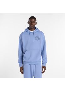 Kapuzensweatshirt New Balance, Herren, Gr. XL, weather, Obermaterial: 60% Baumwolle, 40% Polyester, normal, angesetztes B&uuml;ndchen, Sweatshirts Kapuzensweatshirt, mit Kordelzug an der Kapuze, mit K&auml;ngurutasche, in Fleece-Qualit&auml;t