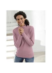 Rollkragenpullover Casual Looks "Pullover", Damen, Gr. 46, rosa (altros&eacute;), 50% Baumwolle, 50% Polyacryl, meliert, unifarben, figurumspielend, Pullover Rollkragenpullover
