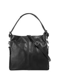 Shopper Samantha Look, Damen, Gr. B/H/T: 31cm x 25cm x 10cm onesize, schwarz, Leder, leicht gl&auml;nzend, unifarben, Taschen Shopper, echt Leder, Made in Italy