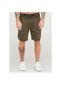 Shorts behype "STANLAY", Herren, Gr. M, EURO-Gr&ouml;&szlig;en, gr&uuml;n (khaki), 74% Polyester, 24% Viskose, 2% Elasthan, Hosen Shorts, mit modischen Cargotaschen