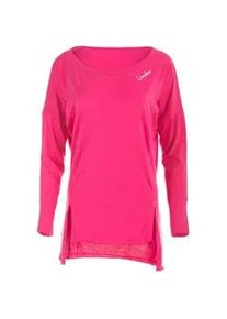 Langarmshirt WINSHAPE "MCS003", Damen, Gr. XS, pink (deep pink), 50% Modal, 50% Baumwolle, U-Boot-Ausschnitt, Shirts Langarmshirt, mit verl&auml;ngertem R&uuml;ckenteil