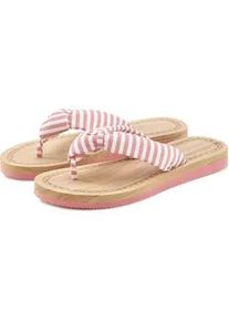 Badezehentrenner ELBSAND "Sandale, Badelatsche, Flip Flop, Mule, Badeschlappe, Pantolette", Damen, Gr. 43, rosa (rosa, gestreift), Obermaterial: 100% Textilmaterial. Decksohle: 100% Synthetik. Futter: 100% Textilmaterial. Laufsohle: 100% Synthetik, gestreift, kontrastfarbene Details, Schuhe