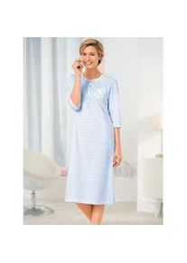 w&auml;schepur Nachthemd W&Auml;SCHEPUR "Nachthemd", Damen, Gr. 48/50, Normalgr&ouml;&szlig;en, blau (bleu, gestreift), 100% Baumwolle, gemustert, gestreift, Kleider Nachthemd