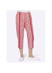 Caprihose Classic Basics, Damen, Gr. 48, Normalgr&ouml;&szlig;en, bunt (apricot, rot, gestreift), 100% Baumwolle, gemustert, gestreift, mehrfarbig, 3/4-L&auml;nge, Hosen Caprihose