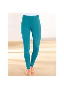 Leggings, Herren, Gr. 48, Normalgr&ouml;&szlig;en, blau (t&uuml;rkis), 95% Baumwolle, 5% Elasthan, unifarben, lang, Hosen Leggings