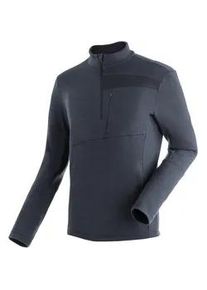 Funktionsshirt Maier Sports "Skutvik HZ M", Herren, Gr. 58, blau (graublau), 40% Wolle, 35% Polyamid, 25% Polypropylen, hoch geschlossener Ausschnitt, Shirts Funktionsshirt, funktionaler Midlayer f&uuml;r Herren, hohe Atmungsaktivit&auml;t