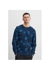 Longpullover Blend "BHSweatshirt", Herren, Gr. M, blau (marineblaus), Sweatware, 60% Baumwolle, 40% Polyester, gemustert, regular fit normal, Rundhals, eng, Pullover Longpullover, Klassisches Sweatshirt mit Rundhalsausschnitt