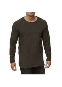 Rundhalspullover INDICODE "Kristian", Damen, Gr. XL, gr&uuml;n (army), Strick, Obermaterial: 100% Baumwolle, unifarben, regular fit normal, Rundhals, Pullover Rundhalspullover