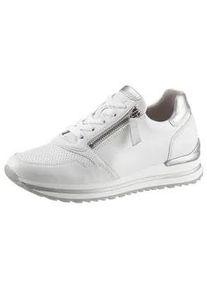 Keilsneaker Gabor "TURIN", Damen, Gr. 36, silber (wei&szlig;, silberfarben), Kalbsleder, Ziegenleder, kontrastfarbene Details, Schuhe Sneaker, mit silberfarbenen Details, Freizeitschuh, Halbschuh, Schn&uuml;rschuh