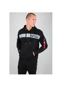 Hoodie Alpha Industries "NASA RS Hoodie", Herren, Gr. S, schwarz, Obermaterial: 80% Baumwolle, 20% Polyester, regular fit, Sweatshirts Hoodie