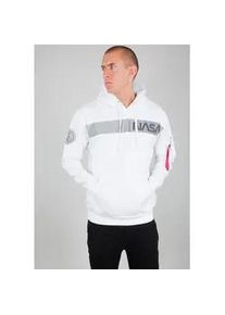 Hoodie Alpha Industries "NASA RS Hoodie", Herren, Gr. S, wei&szlig;, Obermaterial: 80% Baumwolle, 20% Polyester, regular fit, Sweatshirts Hoodie