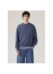 Levi's Sweatshirt LEVI'S "AUTHENTIC CREW", Herren, Gr. M, blau (sargsea), Sweatware, Obermaterial: 88% Baumwolle, 12% Polyester, unifarben, regular fit taillenlang, Rundhals, Sweatshirts Sweatshirt, mit Logostickerei