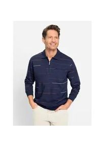 Langarm-Poloshirt Marco Donati "Sweatshirt", Herren, Gr. 44/46, blau (marine), 100% Baumwolle, gemustert, gestreift, mehrfarbig, meliert, Shirts
