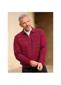 Langarm-Poloshirt Marco Donati "Sweatshirt", Herren, Gr. 64/66, rot (dunkelrot), 100% Baumwolle, gemustert, gestreift, mehrfarbig, meliert, Shirts