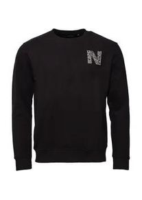Sweater NASSAU BEACH "NB231045", Herren, Gr. 50M, schwarz, 100% Baumwolle, Sweatshirts Sweater