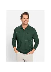 Langarm-Poloshirt Marco Donati "Sweatshirt", Herren, Gr. 44/46, gr&uuml;n (moos), 100% Baumwolle, gemustert, gestreift, mehrfarbig, meliert, Shirts