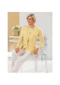 Classic Dog Cardigan CLASSIC, Damen, Gr. 44, gelb (vanille), 100% Polyacryl, unifarben, Strickjacken